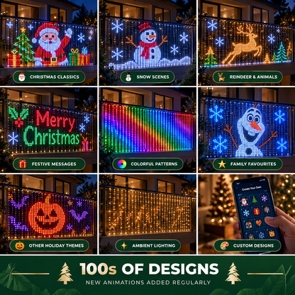 Animated Christmas Curtain Lights