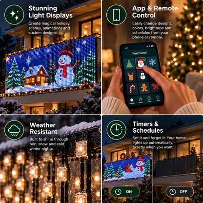 Animated Christmas Curtain Lights