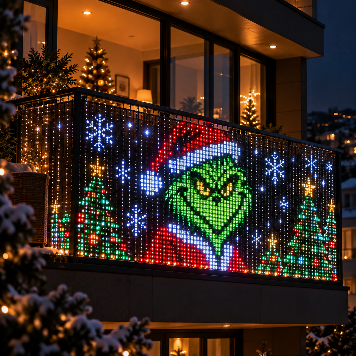 Animated Christmas Curtain Lights